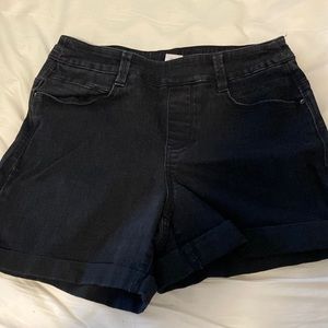 Black elastic Jean shorts